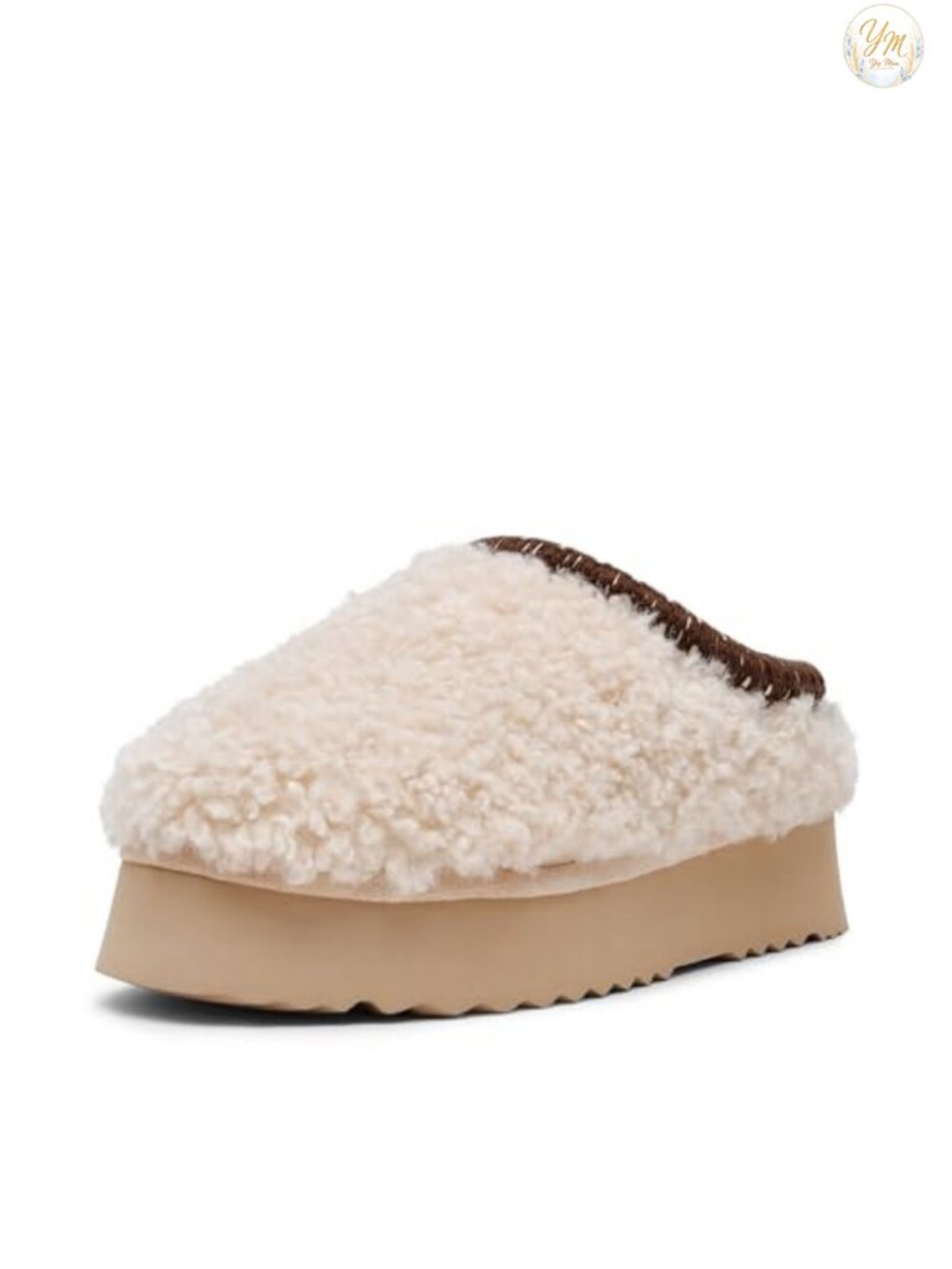 Faux Suede Ankle Bootie with Faux Fur Lining Platform Heel Pull-On